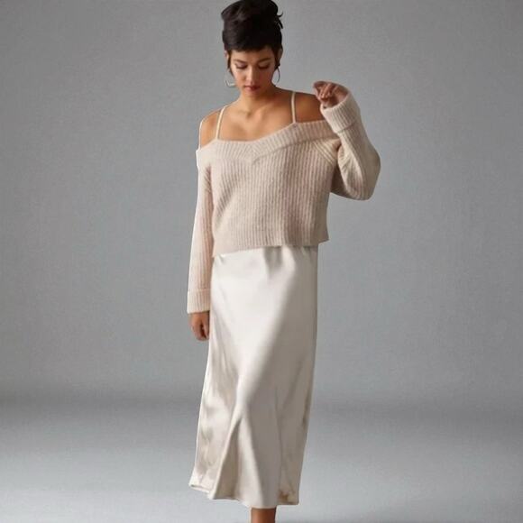 Anthropologie Mare Mare Sweater Slip Dress Cream Size XS - Picture 1 of 16